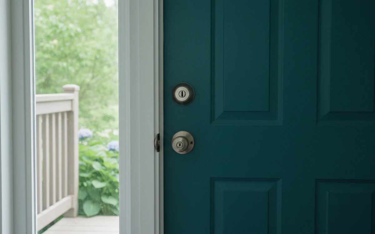 Residential front door deadbolt on a suburban Toronto home