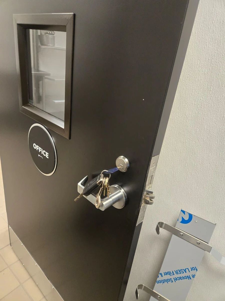 Commercial office door lock and lever hardware serviced in Brampton