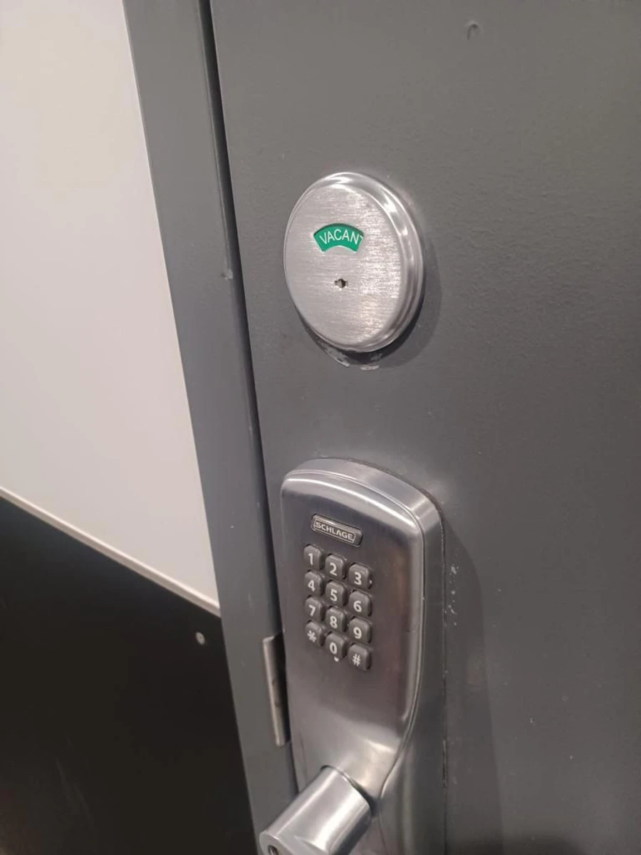 Schlage electronic keypad lock on a commercial door in Richmond Hill